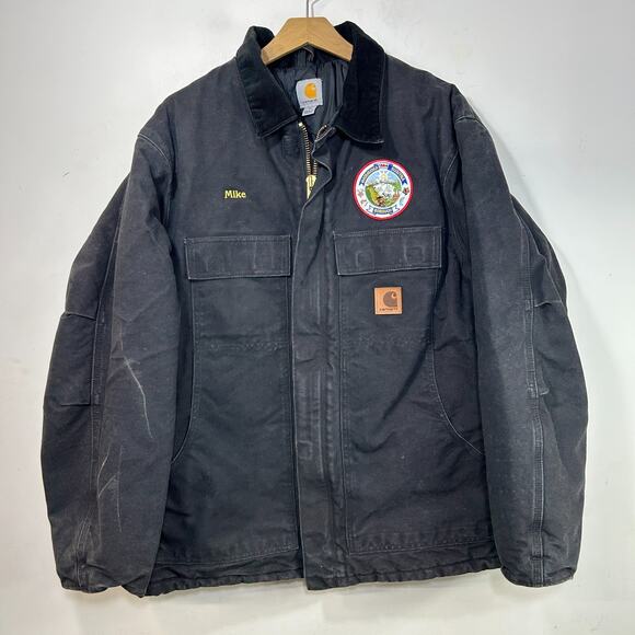 Vintage Carhartt Arctic Jacket C26 BLK Black Size XL Quilt Lined Coat Alaska - Picture 1 of 10